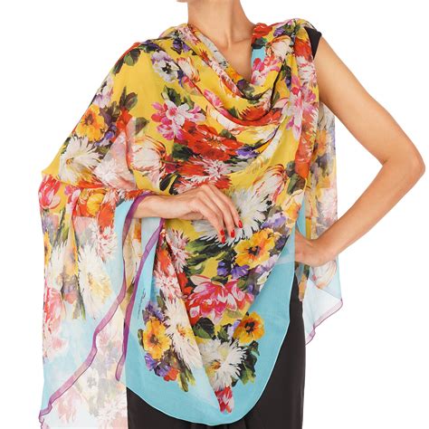 dolce & gabbana floral print silk scarf